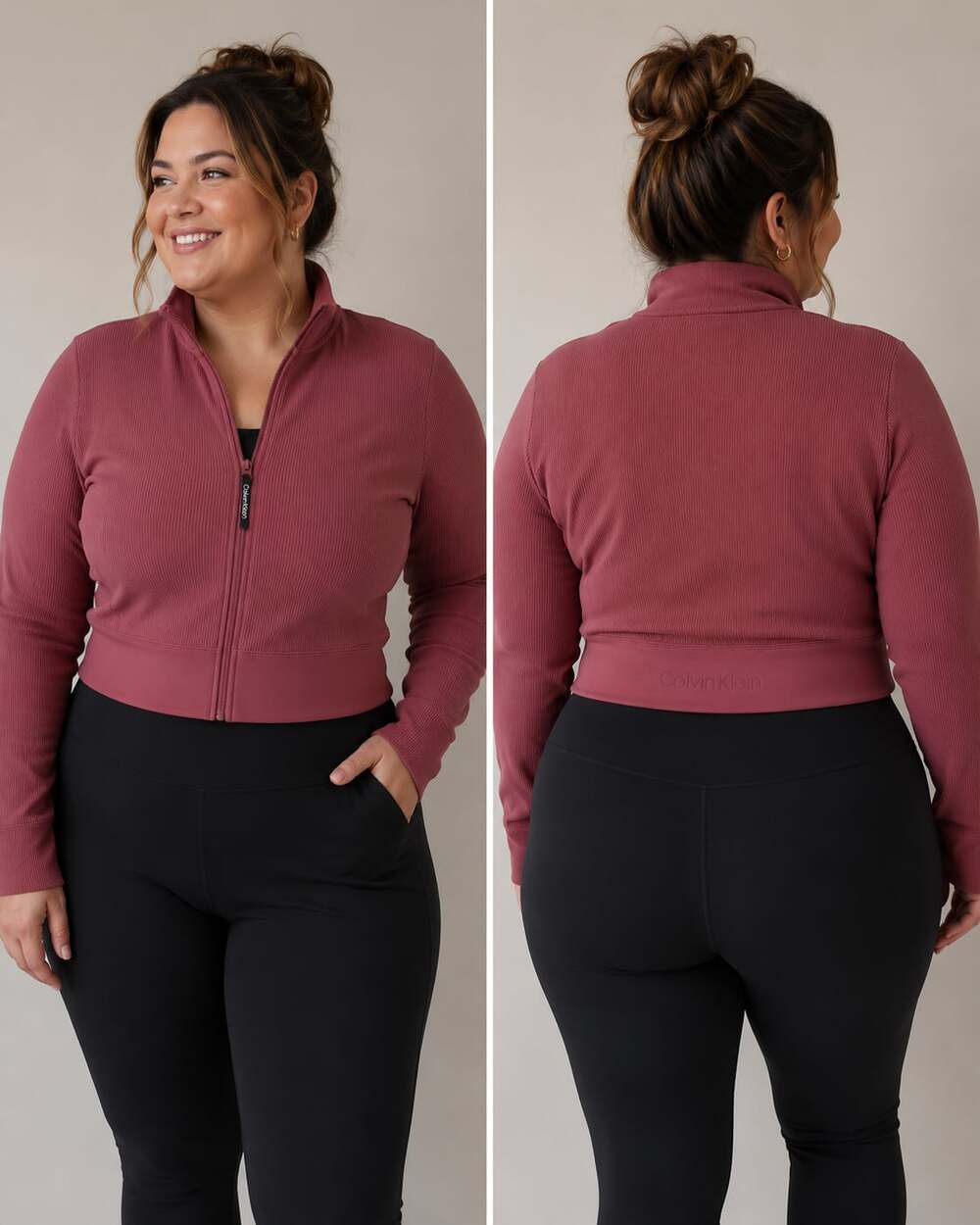 Calvin Klein Size XL Cropped Fitted Fitness Jacket
